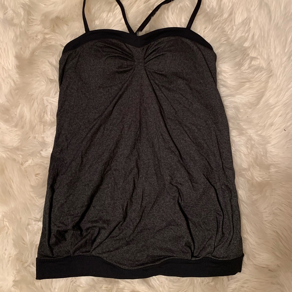 Lululemon top built in bra, blouson style, size 6